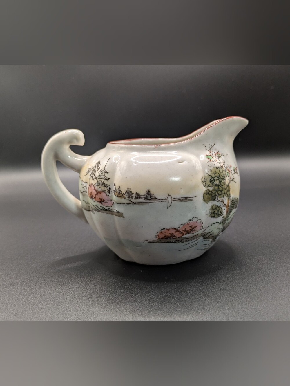 Vintage 1920s/30s Takito Japan Hand Painted Porcelain Creamer - Torii Gate Mark - Picture 3 of 9